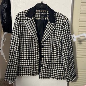 Black and white blazer
